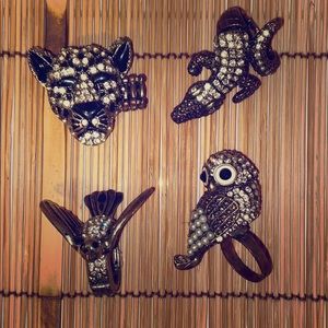 Four costume animal rings